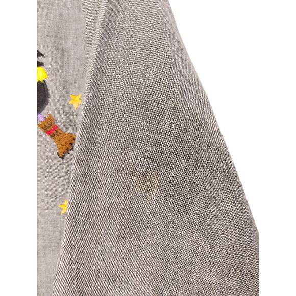 Casey & Max Long Sleeve Shirt Button Up Top Halloween Vintage Gray Womens Large - Picture 7 of 9